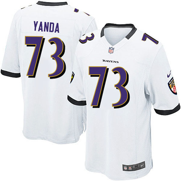 Nike NFL Ravens Men Marshal Yanda Game White Jersey