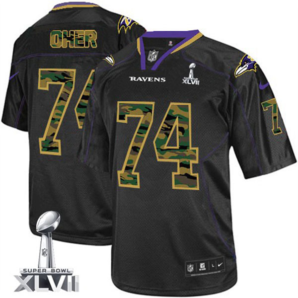 Nike NFL Ravens Men Michael Oher Game Black Camo II Jersey