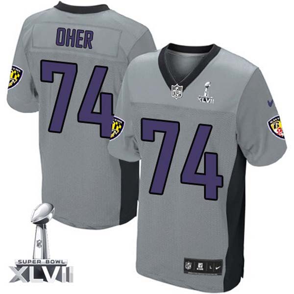 Nike NFL Ravens Men Michael Oher Game Grey Shadow II Jersey