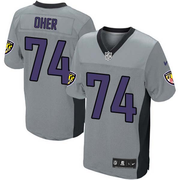 Nike NFL Ravens Men Michael Oher Game Grey Shadow Jersey