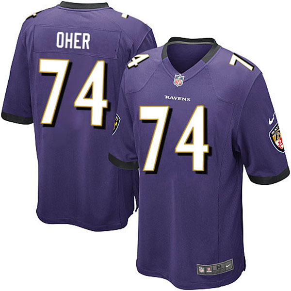 Nike NFL Ravens Men Michael Oher Game Purple Jersey