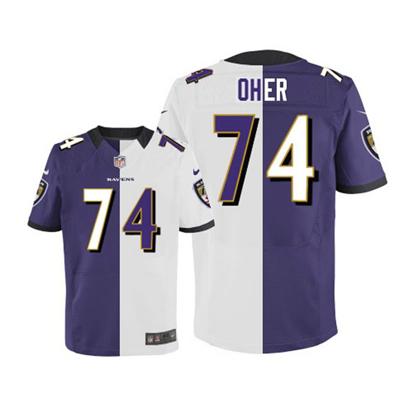 Nike NFL Ravens Men Michael Oher Game Team Road Two Tone Jersey