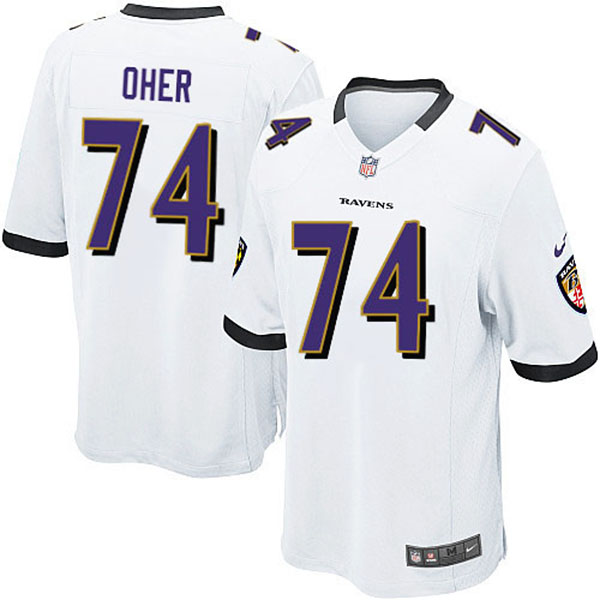 Nike NFL Ravens Men Michael Oher Game White Jersey