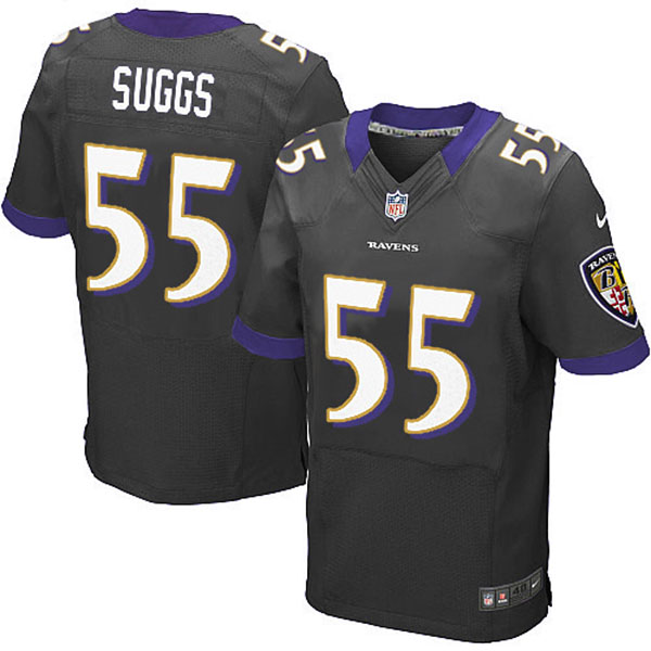 Nike NFL Ravens Men Terrell Suggs Elite Black Jersey