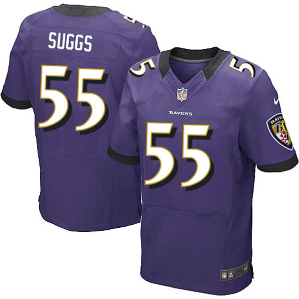 Nike NFL Ravens Men Terrell Suggs Elite Purple Jersey