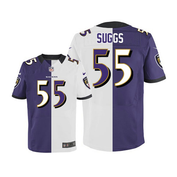 Nike NFL Ravens Men Terrell Suggs Game Team Road Two Tone Jersey