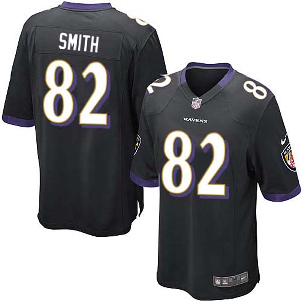 Nike NFL Ravens Men Torrey Smith Game Black Jersey