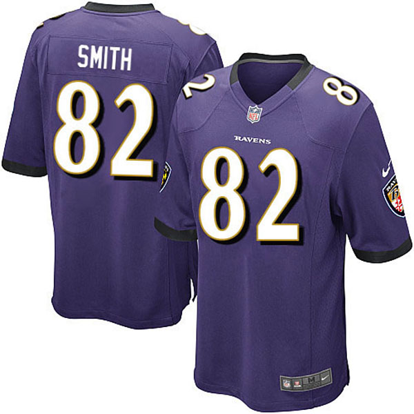 Nike NFL Ravens Men Torrey Smith Game Purple Jersey