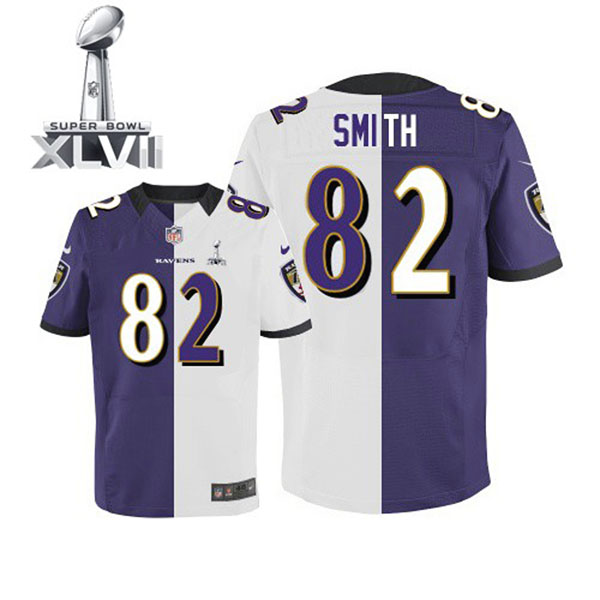 Nike NFL Ravens Men Torrey Smith Game Team Road Two Tone II Jersey