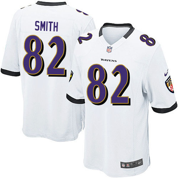 Nike NFL Ravens Men Torrey Smith Game White Jersey