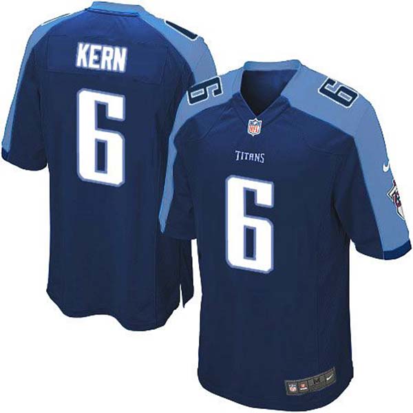 Nike NFL Tennessee Titans Men Brett Kern Game Navy Blue Jersey