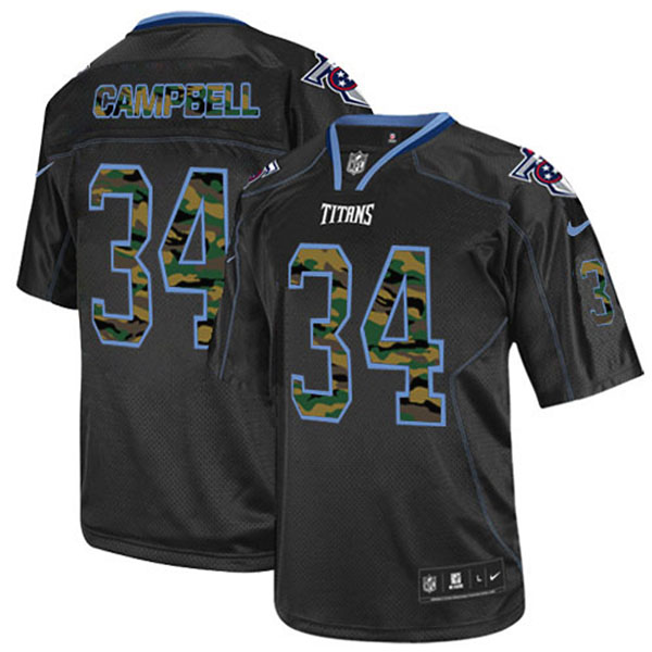 Nike NFL Tennessee Titans Men Earl Campbell Game Black Camo Jersey