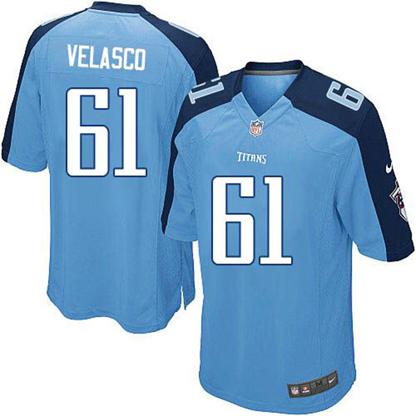 Nike NFL Tennessee Titans Men Fernando Velasco Game Light Blue Jersey