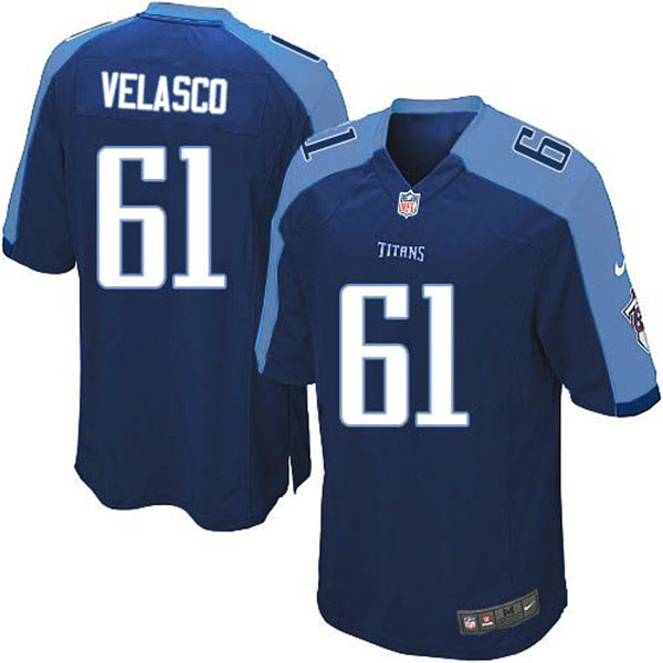 Nike NFL Tennessee Titans Men Fernando Velasco Game Navy Blue Jersey