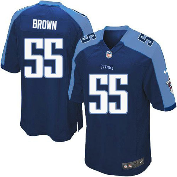 Nike NFL Tennessee Titans Men Zach Brown Game Navy Blue Jersey