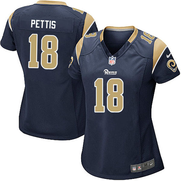 Nike St. Louis Rams Women Austin Pettis Navy Blue Elite Jersey