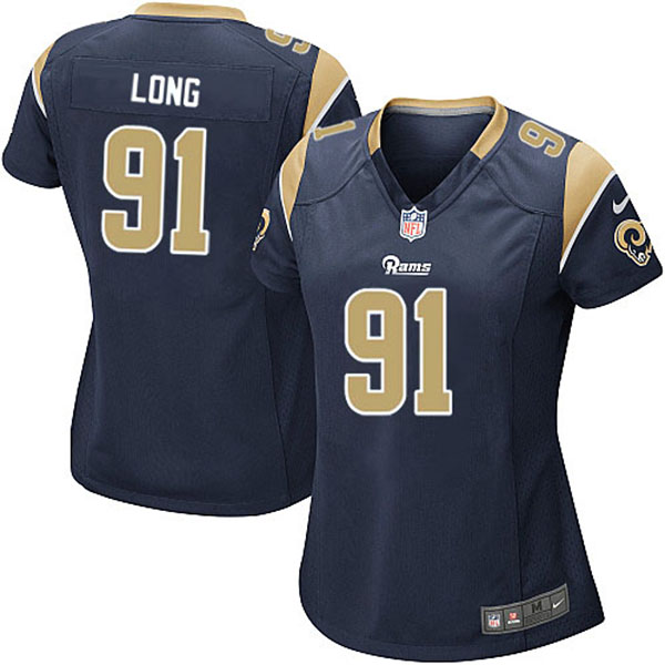 Nike St. Louis Rams Women Chris Long Navy Blue Elite Jersey