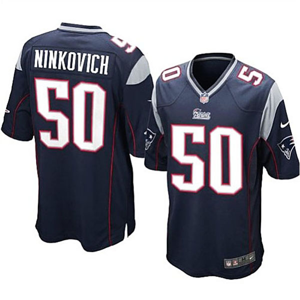 Mens New England Patriots #50 Ninkovich Nike Navy Blue Game Jersey