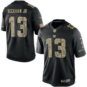 Mens New York Giants #13 Odell Beckham Jr Nike Black Salute To Service Jersey