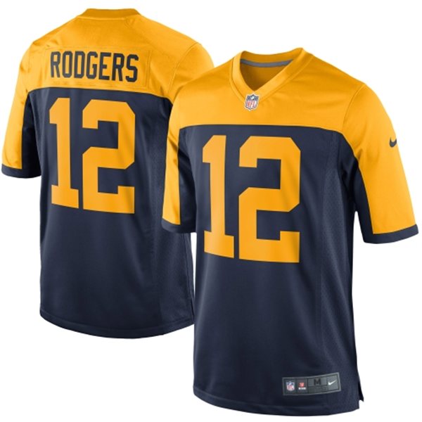 NFL Green Bay Packers #12 Aaron Rodgers Navy Blue Game Alternate Jersey