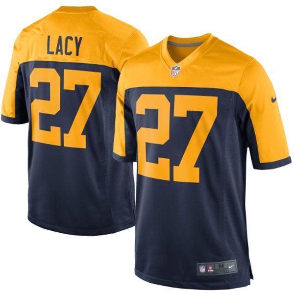 NFL Green Bay Packers #27 Game Lacy Navy Blue Game Alternate Jersey