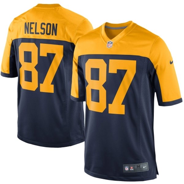 NFL Green Bay Packers #87 Jordy Nelson Navy Blue Game Alternate Jersey