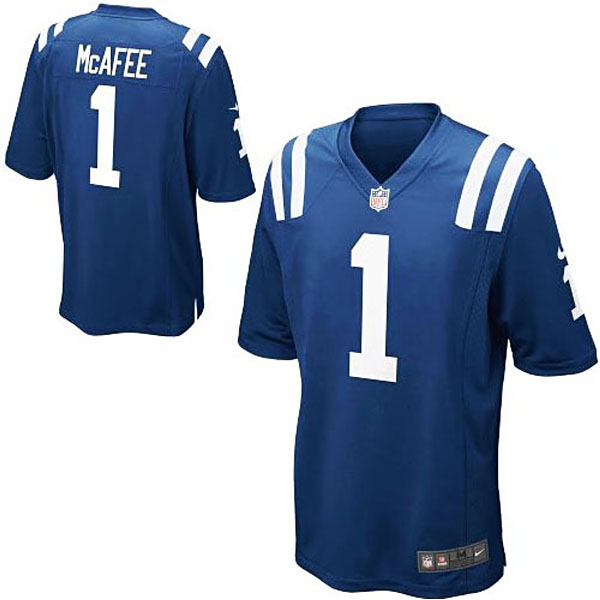 Mens Indianapolis Colts #1 Pat McAfee Nike Royal Blue Game Jersey