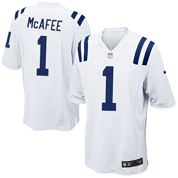 Mens Indianapolis Colts #1 Pat McAfee Nike White Game Jersey