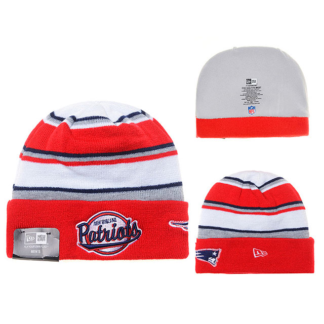 Men's New England Patriots New Era Red & White Sport Cuffed Knit Hat