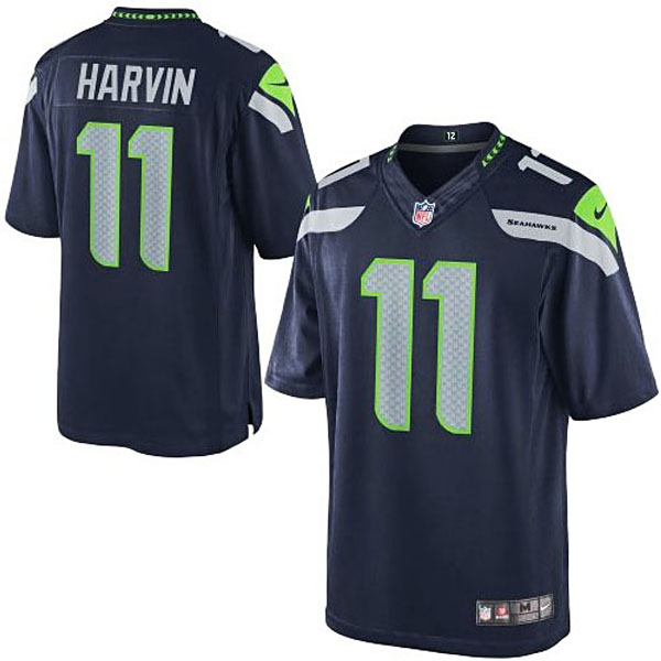 Men's Seattle Seahawks #11 Percy Harvin Nike College Navy Team Color Limited Jersey