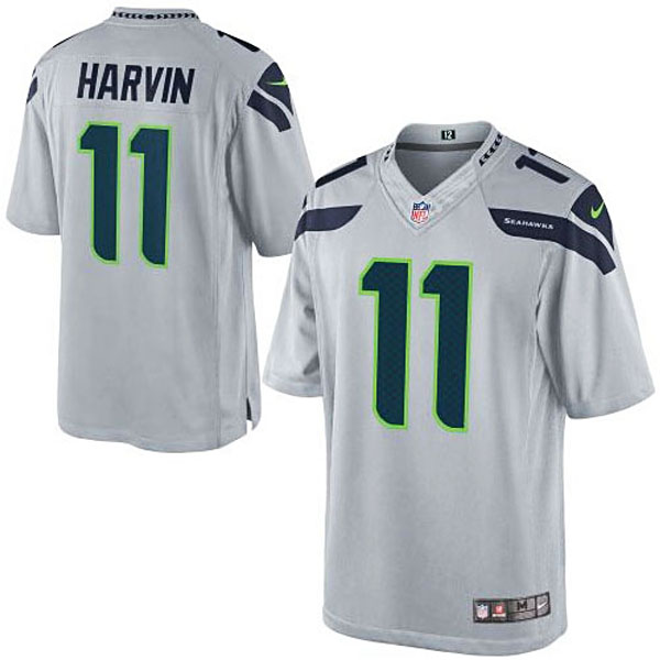 Men's Seattle Seahawks #11 Percy Harvin Nike Gray Alternate Limited Jersey