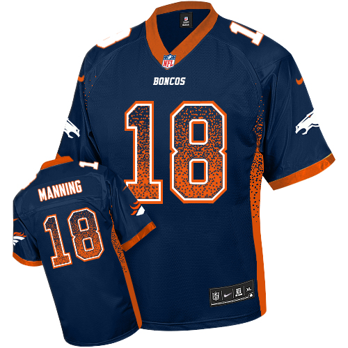 Mens Denver Broncos #18 Peyton Manning Nike Navy Blue Drift Fashion Jersey