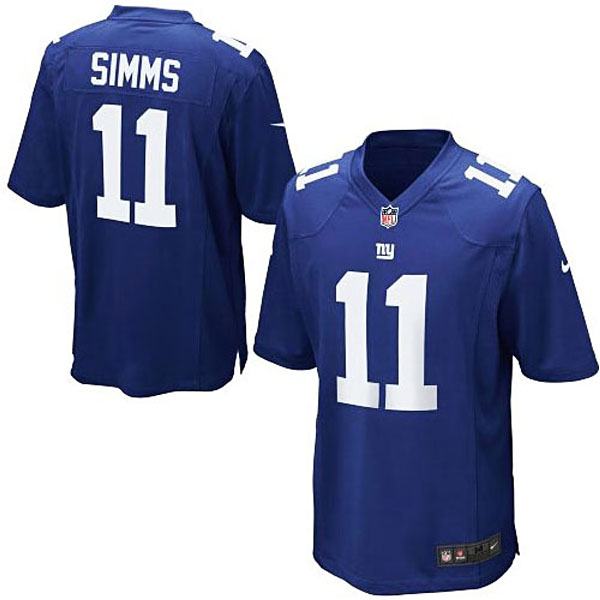 Mens New York Giants #11 Phil Simms Nike Royal Retired Player Game Jersey