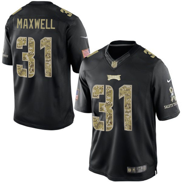 NFL Philadelphia Eagles #31 Byron Maxwell Salute To Service Black Jersey