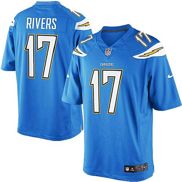 Men's San Diego Chargers #17 Philip Rivers Nike Light Blue Alternate Limited Jersey