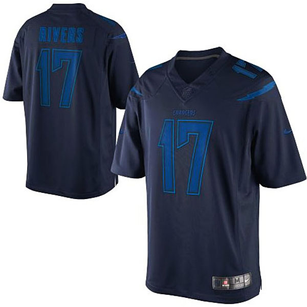 Mens San Diego Chargers #17 Philip Rivers Nike Navy Blue Drenched Limited Jersey