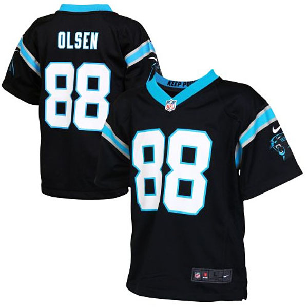 Preschool Carolina Panthers #88 Greg Olsen Nike Black Game Jersey