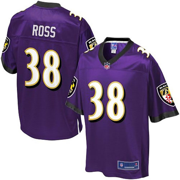 Pro Line Mens Baltimore Ravens #38 Aaron Ross Team Color Jersey