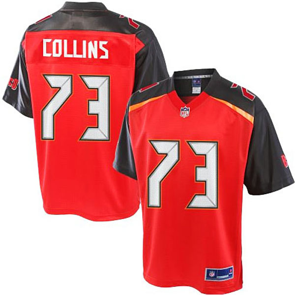 Mens Pro Line Anthony Collins Red Tampa Bay Buccaneers #73 Jersey