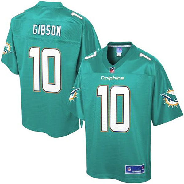 Pro Line Men's Miami Dolphins #10 Brandon Gibson Team Color Jersey - Aqua