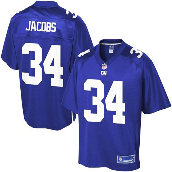 Pro Line Men's New York Giants #34 Brandon Jacobs Team Color Jersey