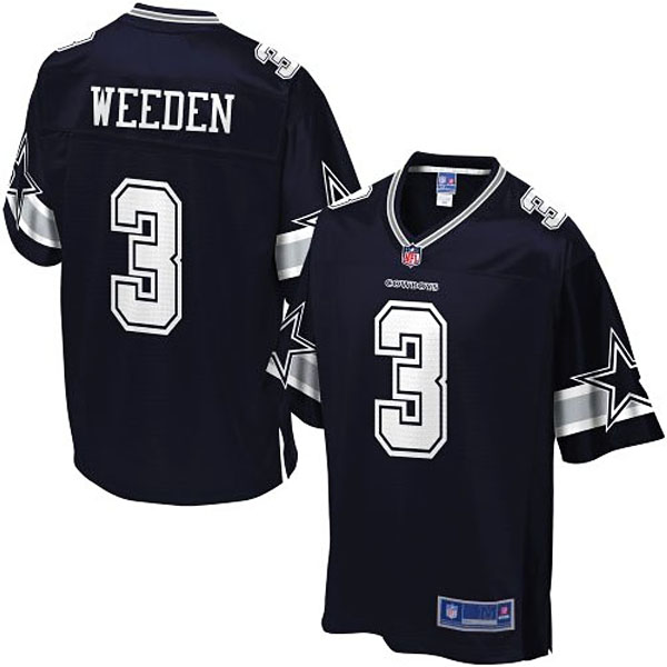 Pro Line Mens Dallas Cowboys #3 Brandon Weeden Team Color Jersey