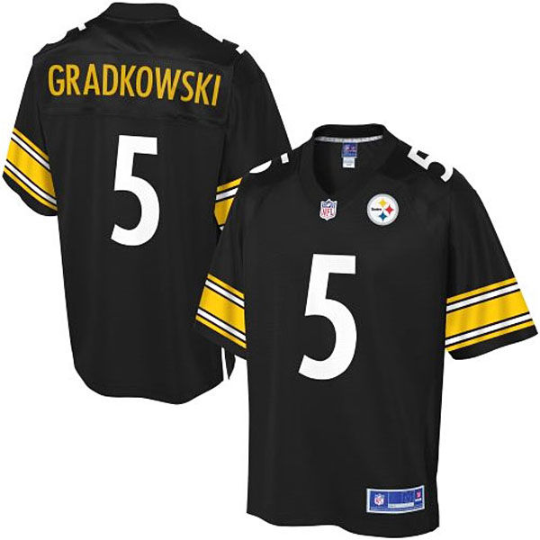 Pro Line Men's Pittsburgh Steelers #5 Bruce Gradkowski Team Color Jersey