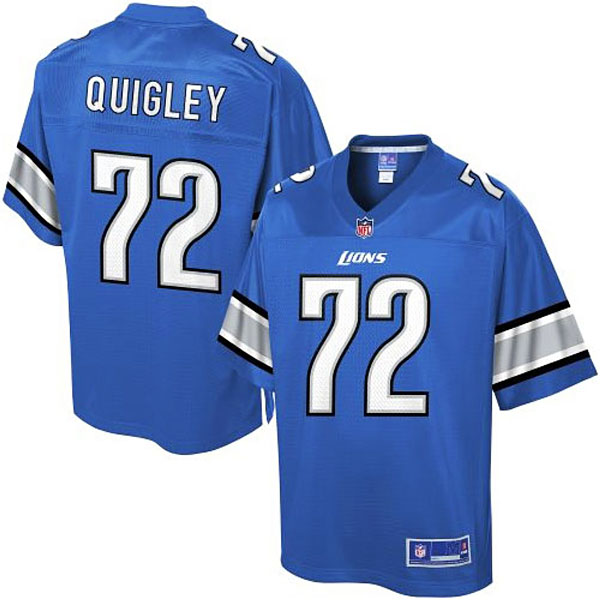 Pro Line Mens Detroit Lions #72 Bryce Quigley Team Color NFL Jersey