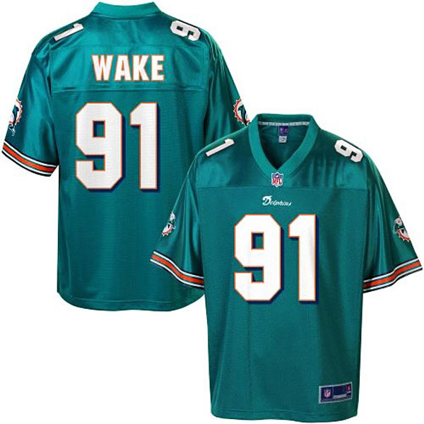 Pro Line Cameron Wake Miami Dolphins #91 Youth Pro Line Team Color Jersey-Aqua