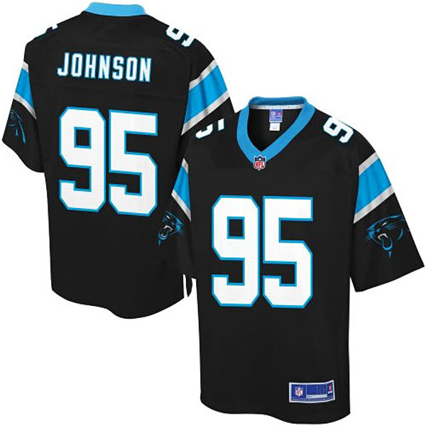 Pro Line Men's Carolina Panthers #95 Charles Johnson Team Color Jersey