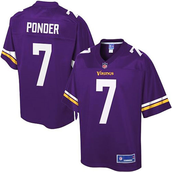 Pro Line Men's Minnesota Vikings #7 Christian Ponder Team Color Jersey - Purple