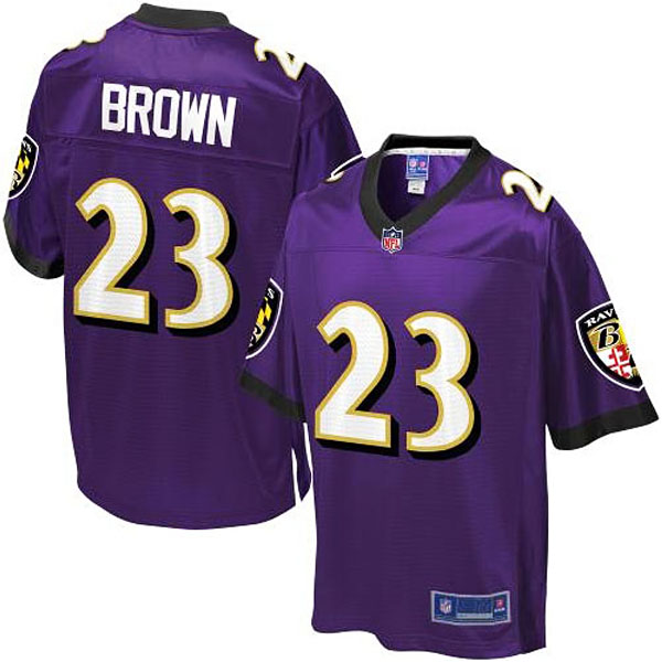 Pro Line Men's Baltimore Ravens #23 Chykie Brown Team Color Jersey