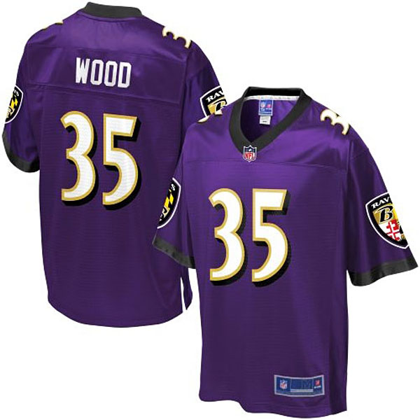 Pro Line Mens Baltimore Ravens #35 Cierre Wood Team Color Jersey