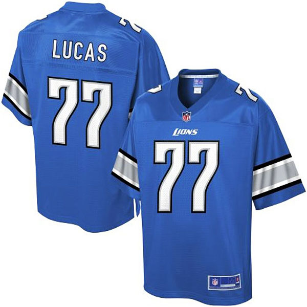 Pro Line Mens Detroit Lions #77 Cornelius Lucas Team Color NFL Jersey